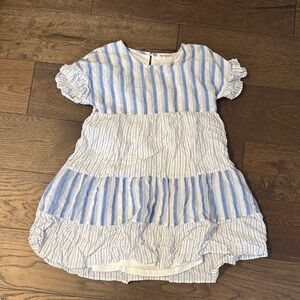 Blue and White Striped Dress